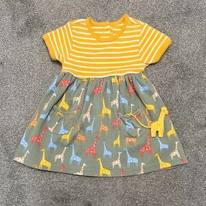 JoJo Maman Bebe Yellow Striped Giraffe Dress